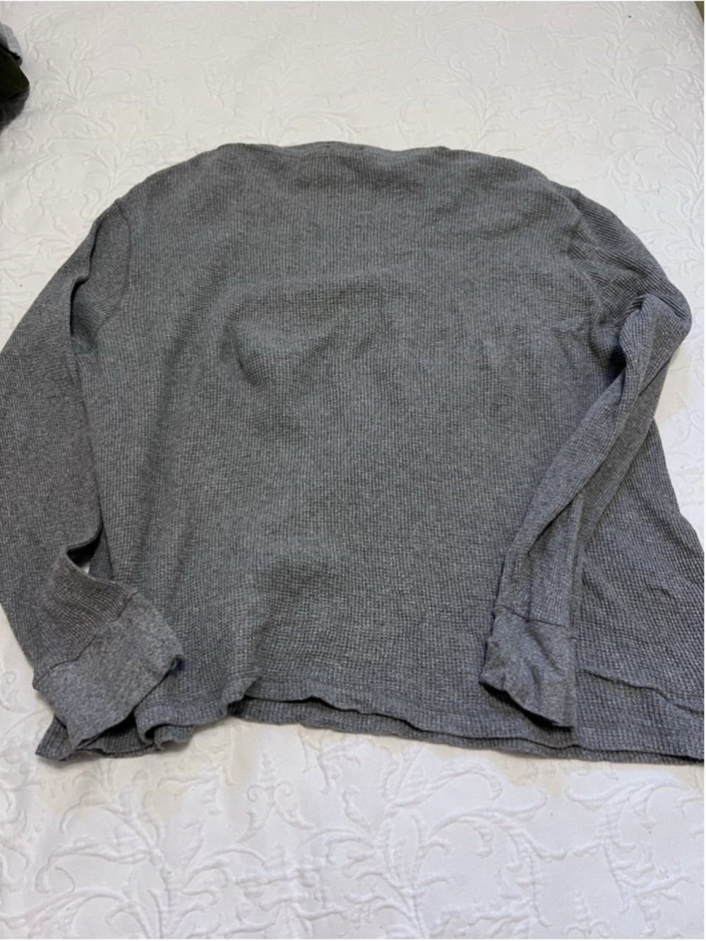 Polo Ralph Lauren Men’s 2XB Big & Tall Gray Waffle-Knit Crewneck Logo Shirt - Picture 7 of 7